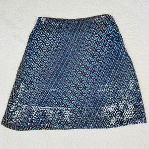 Versace Jeans Couture Women's Purple Geometric Front Sequins Lined Skirt Sz30/44